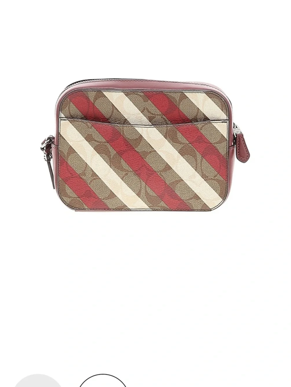 Coach signature logo candy diagonal stripe camera crossbody bag - Picture 2 of 4